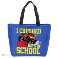 I Crushed 100 Days Of School Monster Truck Tote Bag thumb 0