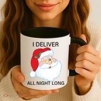 I Deliver All Night Long Funny Santa Coffee Mug thumb 3