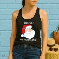 I Deliver All Night Long Funny Santa Women's Tank Top thumb 2