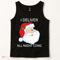 I Deliver All Night Long Funny Santa Tank Top thumb 2