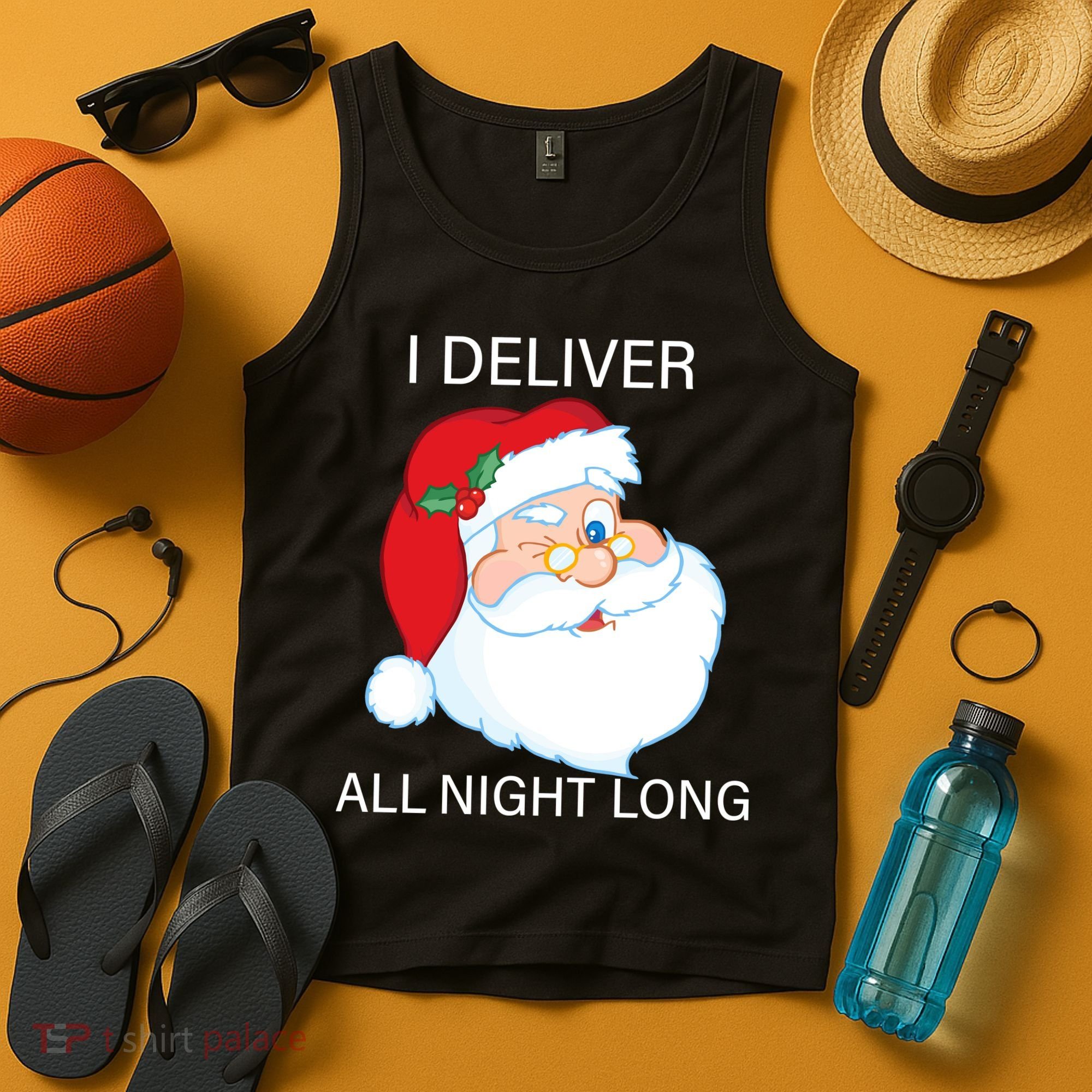 I Deliver All Night Long Funny Santa Tank Top