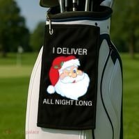 I Deliver All Night Long Funny Santa Golf Towel thumb 2