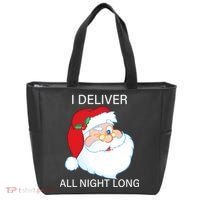 I Deliver All Night Long Funny Santa Tote Bag thumb 0