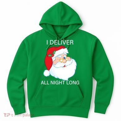 I Deliver All Night Long Funny Santa Hoodie