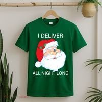 I Deliver All Night Long Funny Santa T-Shirt thumb 2
