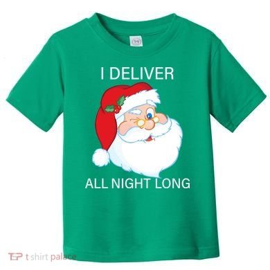 I Deliver All Night Long Funny Santa Toddler T-Shirt