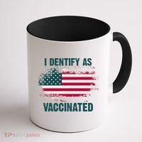 I Dentify As Vaccinated American Flag Coffee Mug thumb 1
