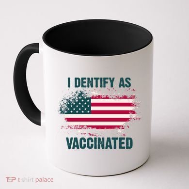 I Dentify As Vaccinated American Flag Coffee Mug