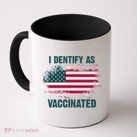 I Dentify As Vaccinated American Flag Coffee Mug thumb 0