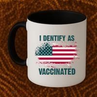 I Dentify As Vaccinated American Flag Coffee Mug thumb 2