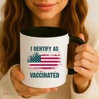 I Dentify As Vaccinated American Flag Coffee Mug thumb 3