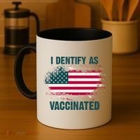 I Dentify As Vaccinated American Flag Coffee Mug thumb 4