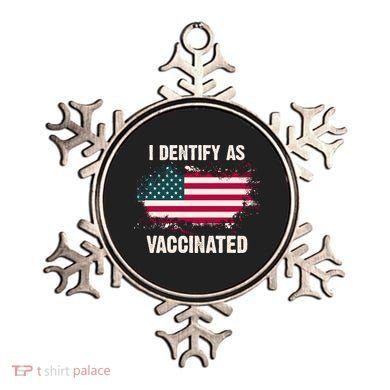 I Dentify As Vaccinated American Flag Ornament