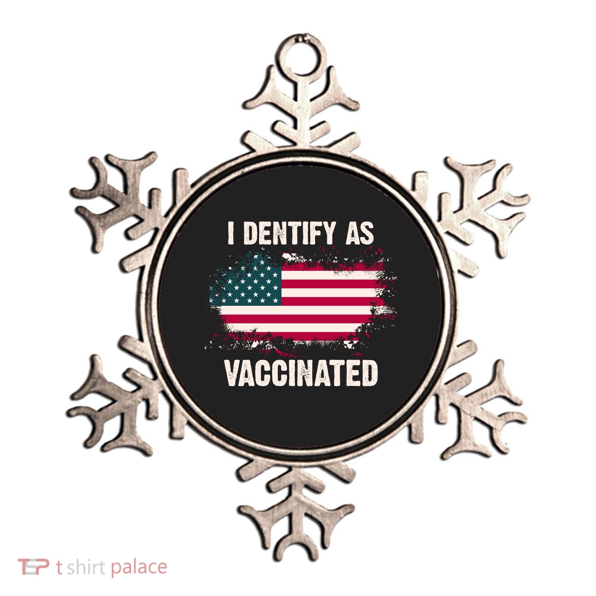 I Dentify As Vaccinated American Flag Ornament