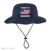 I Dentify As Vaccinated American Flag Bucket Hat thumb 0