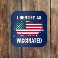 I Dentify As Vaccinated American Flag Coaster thumb 0