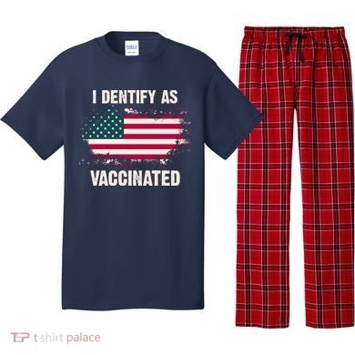 I Dentify As Vaccinated American Flag Pajama Set