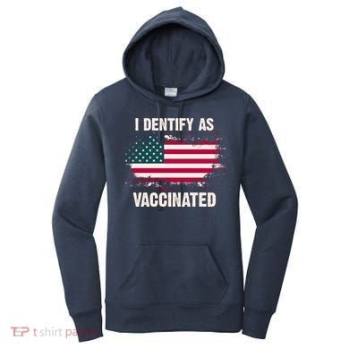 I Dentify As Vaccinated American Flag Women's Hoodie