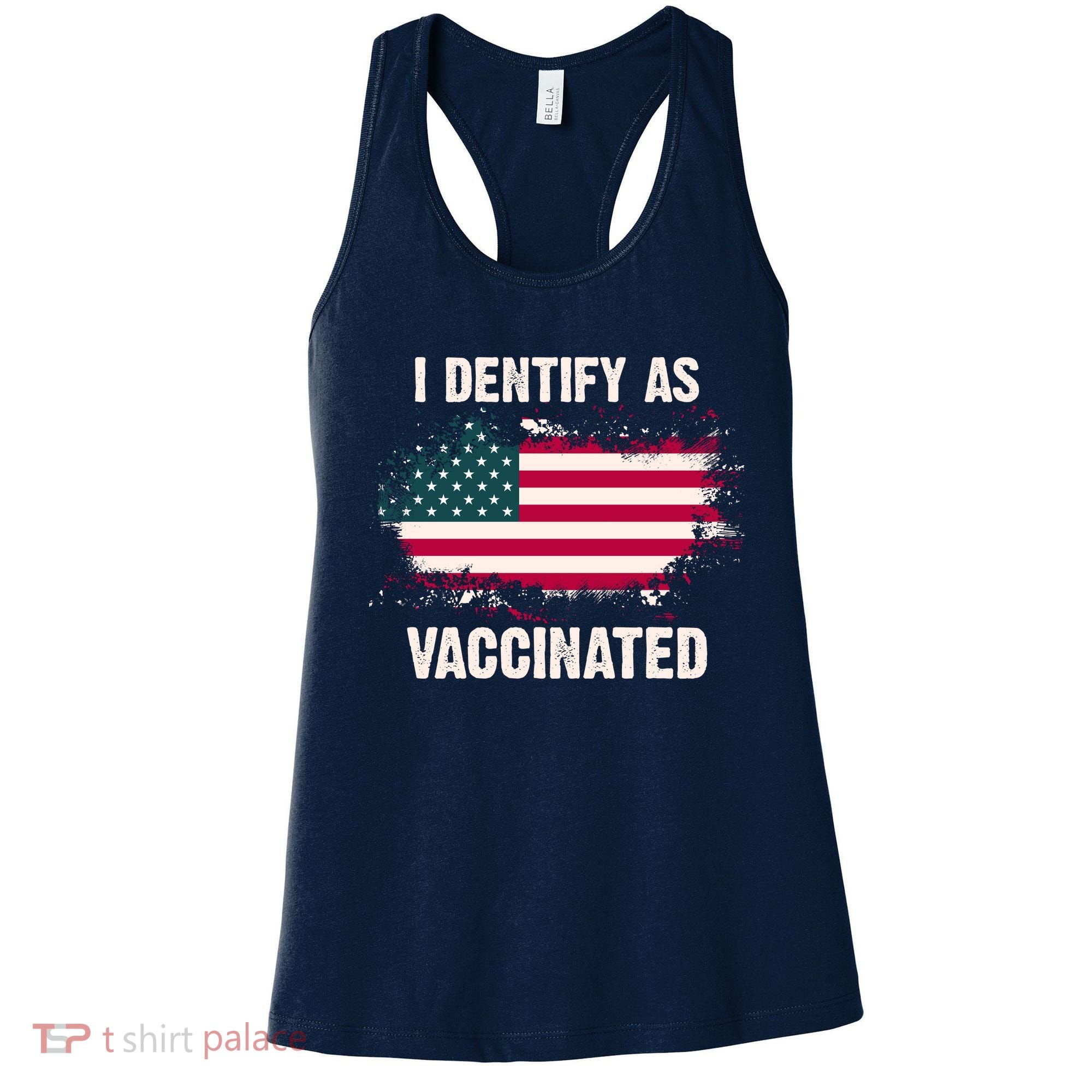 I Dentify As Vaccinated American Flag Women's Tank Top