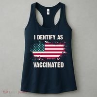 I Dentify As Vaccinated American Flag Women's Tank Top thumb 3