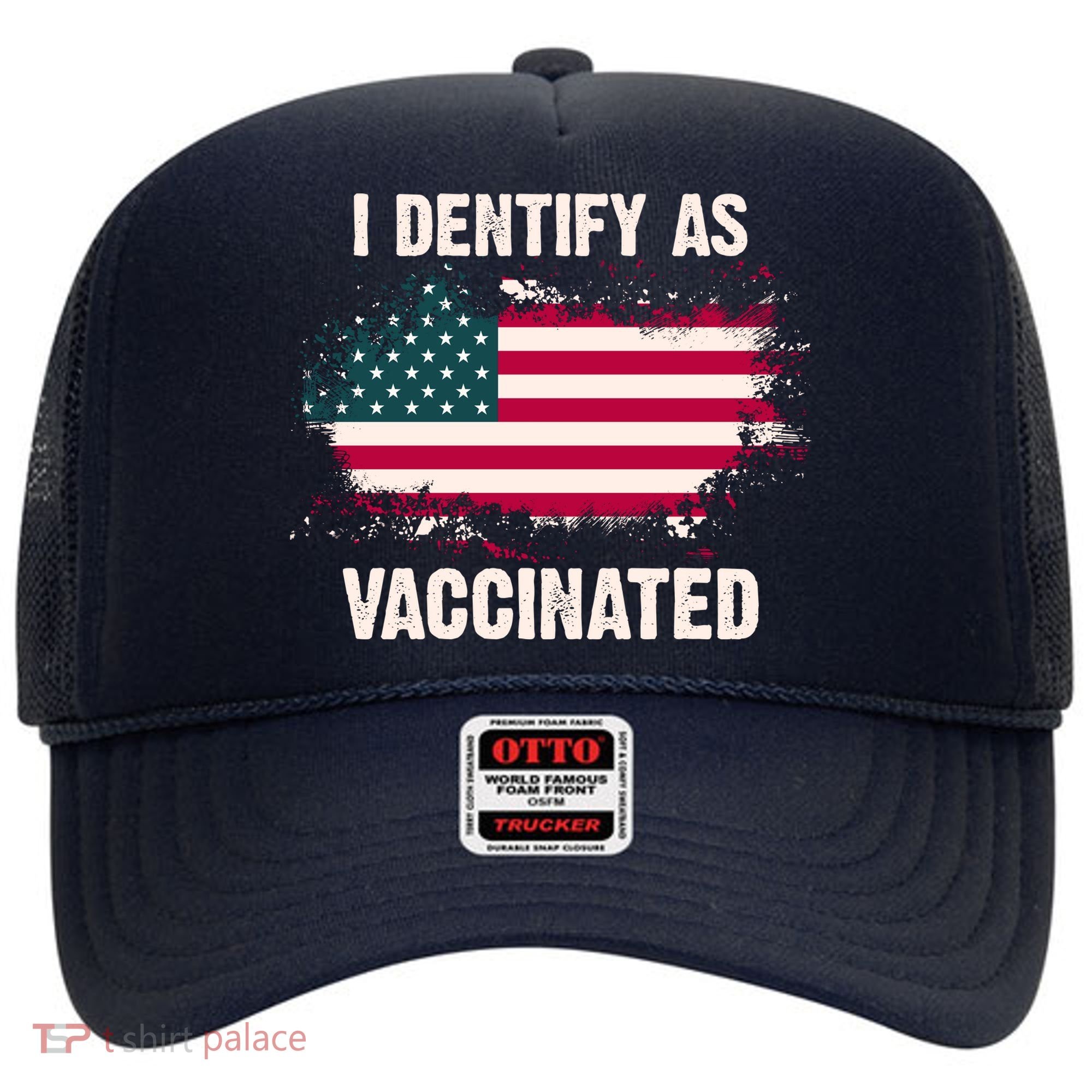 I Dentify As Vaccinated American Flag Hat
