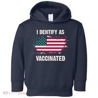 I Dentify As Vaccinated American Flag Toddler Hoodie thumb 0