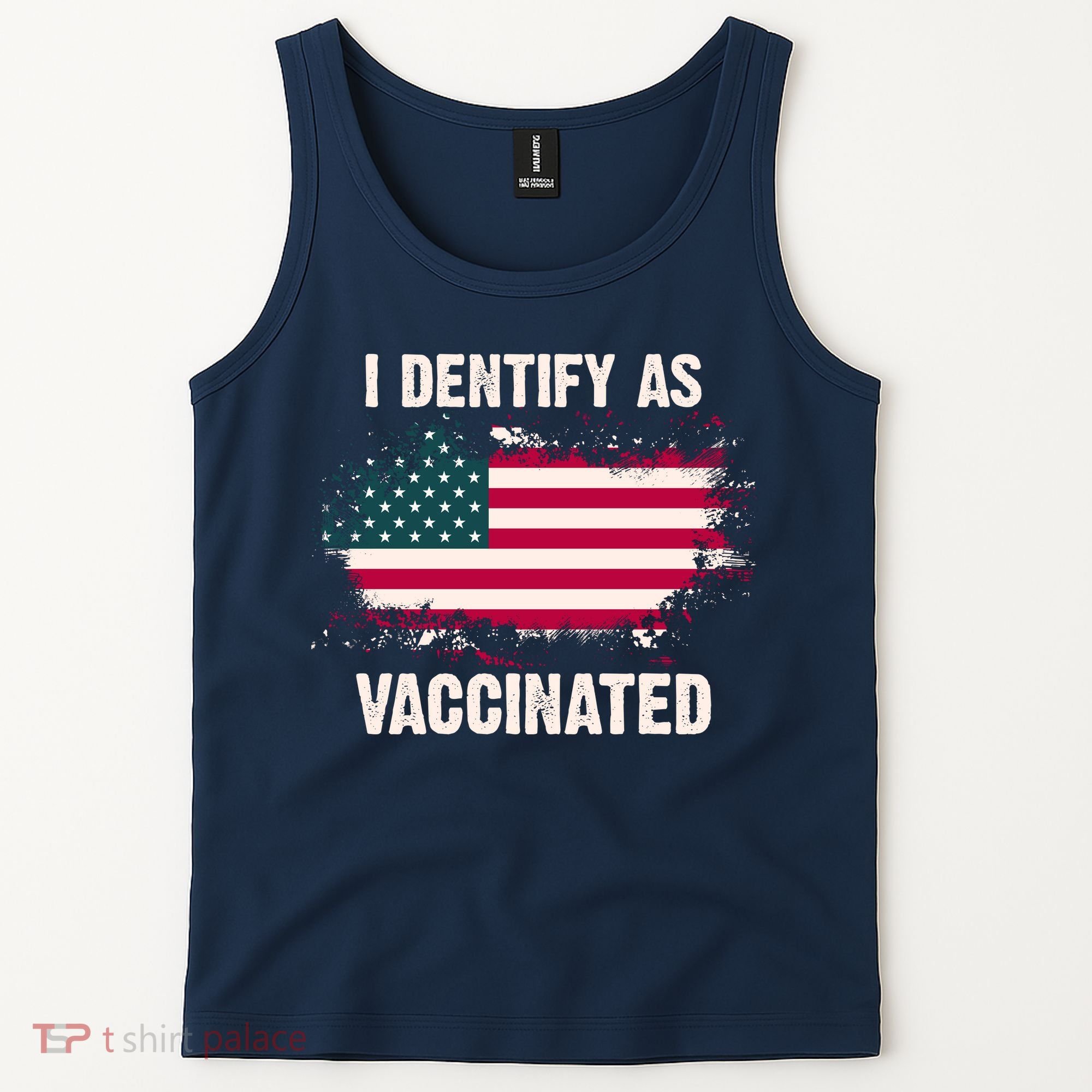I Dentify As Vaccinated American Flag Tank Top