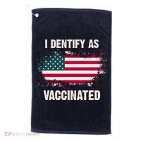 I Dentify As Vaccinated American Flag Golf Towel thumb 0