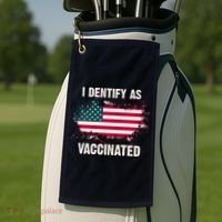 I Dentify As Vaccinated American Flag Golf Towel thumb 2