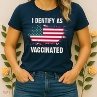 I Dentify As Vaccinated American Flag Women's T-Shirt thumb 2