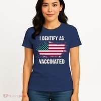 I Dentify As Vaccinated American Flag Women's T-Shirt thumb 4