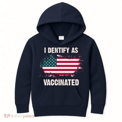 I Dentify As Vaccinated American Flag Kids Hoodie