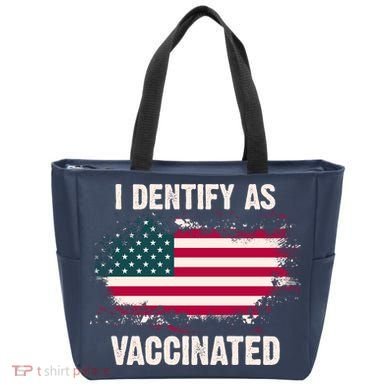 I Dentify As Vaccinated American Flag Tote Bag