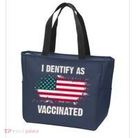 I Dentify As Vaccinated American Flag Tote Bag thumb 3