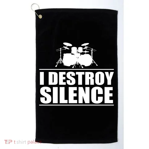 I Destroy Silence Golf Towel in the selected color
