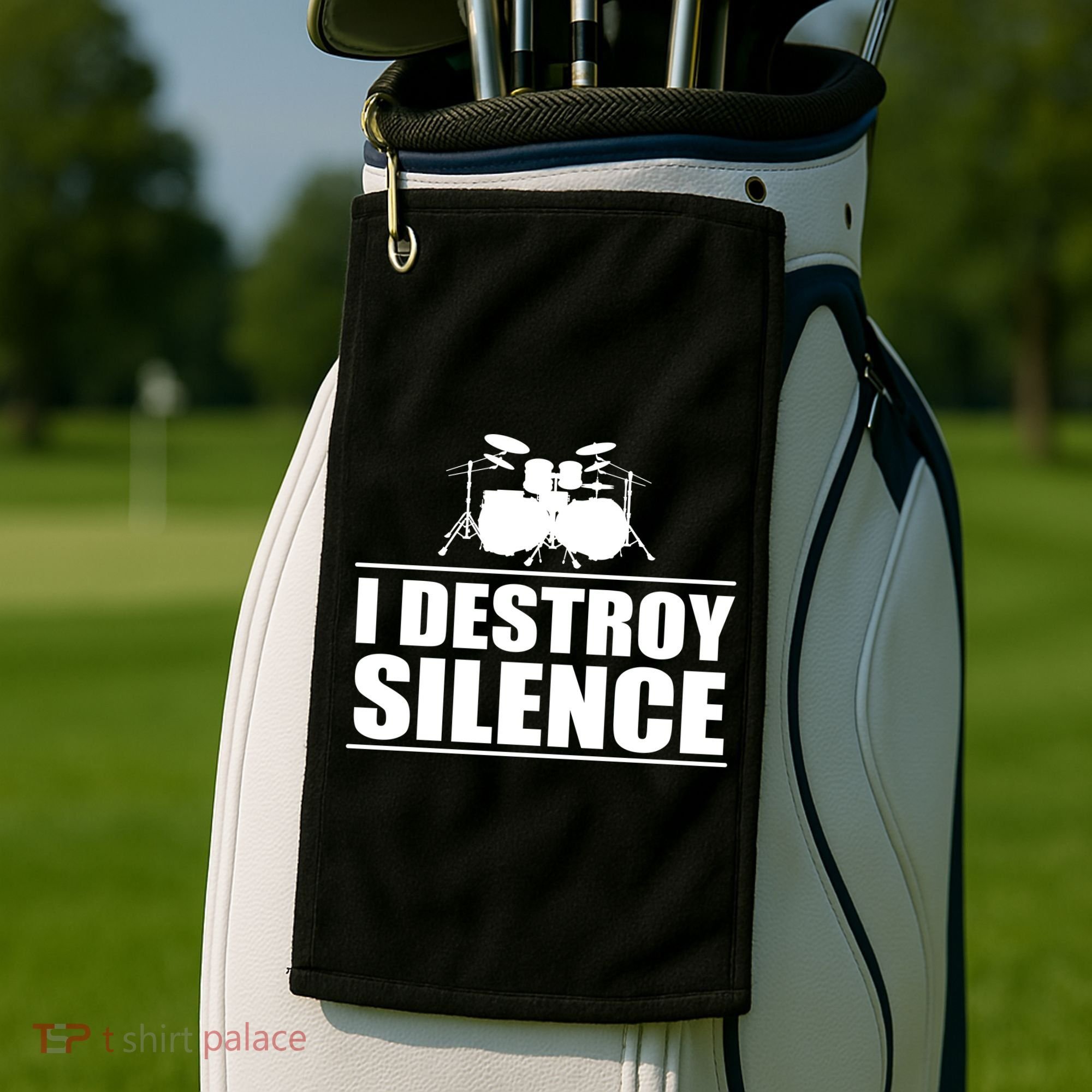 I Destroy Silence Golf Towel