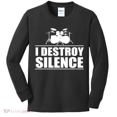 I Destroy Silence Kids Long Sleeve Shirt