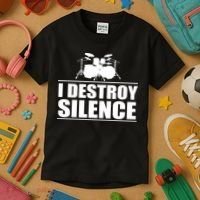 I Destroy Silence Kids T-Shirt thumb 3