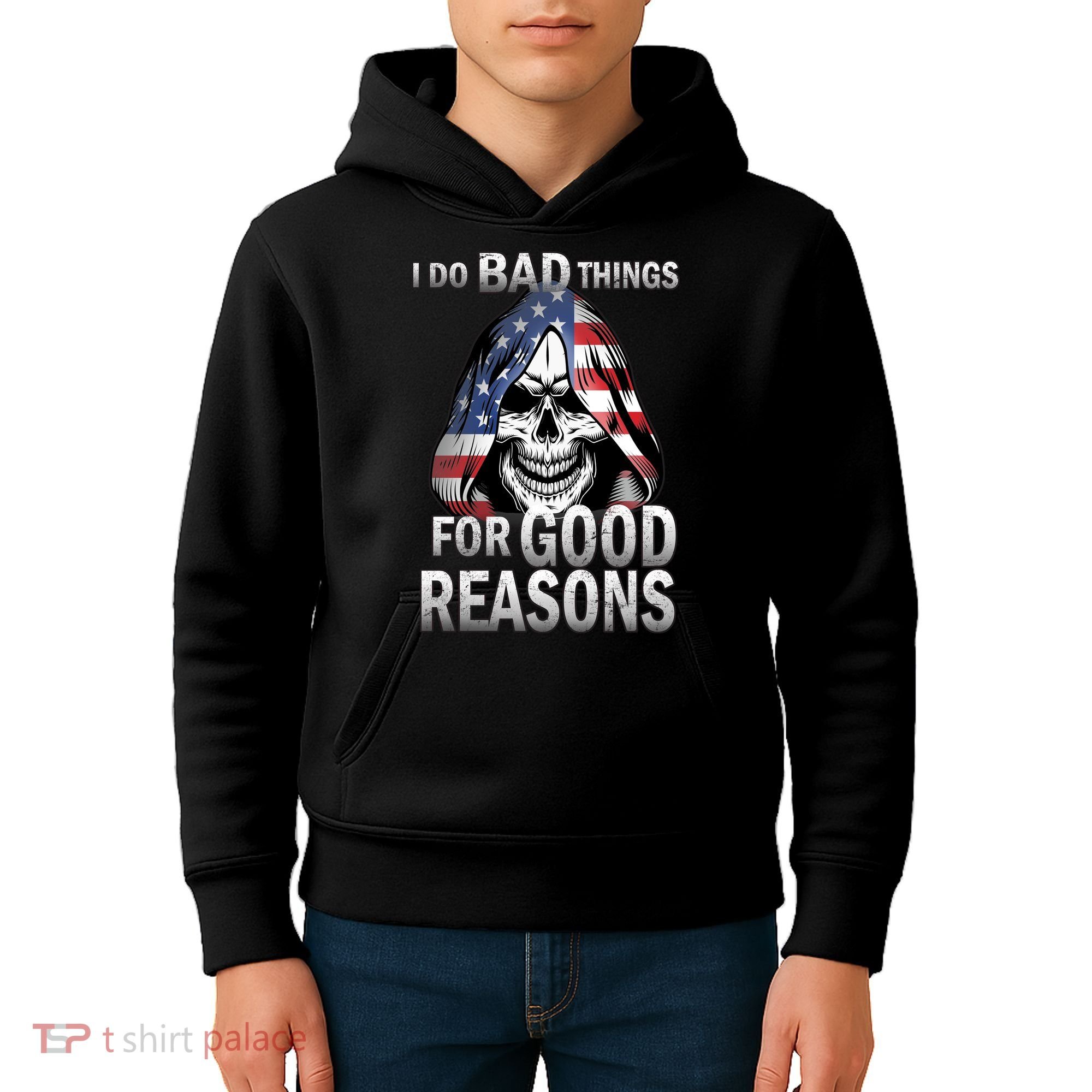 I Do Bad Things For Good Reasons Kids Hoodie
