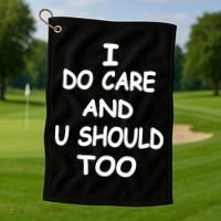 I Do Care U Should Too Golf Towel thumb 1