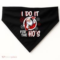 I Do It For the Ho's Funny Santa Claus USA-Made Doggie Bandana thumb 0