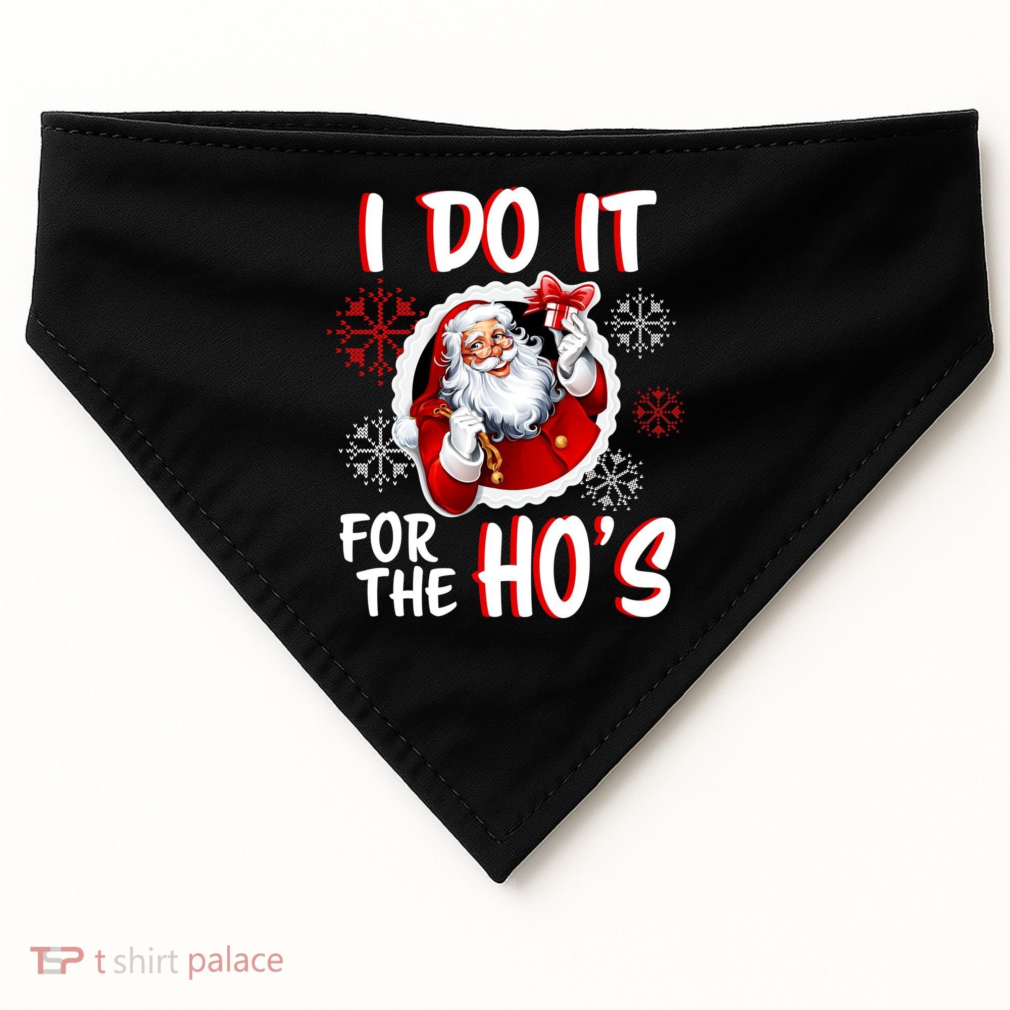 I Do It For the Ho's Funny Santa Claus USA-Made Doggie Bandana