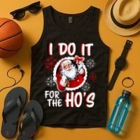 I Do It For the Ho's Funny Santa Claus Tank Top thumb 4