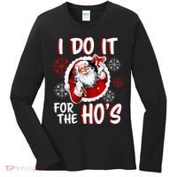 I Do It For the Ho's Funny Santa Claus Women's Long Sleeve Shirt thumb 0