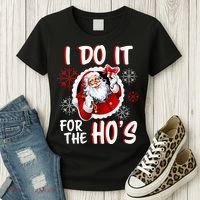 I Do It For the Ho's Funny Santa Claus Women's T-Shirt thumb 3