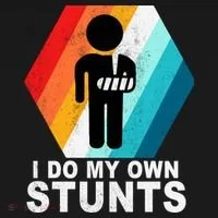 I Do My Own Stunts Retro Funny Meme Kids Sweatshirt thumb 2