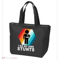 I Do My Own Stunts Retro Funny Meme Tote Bag thumb 3