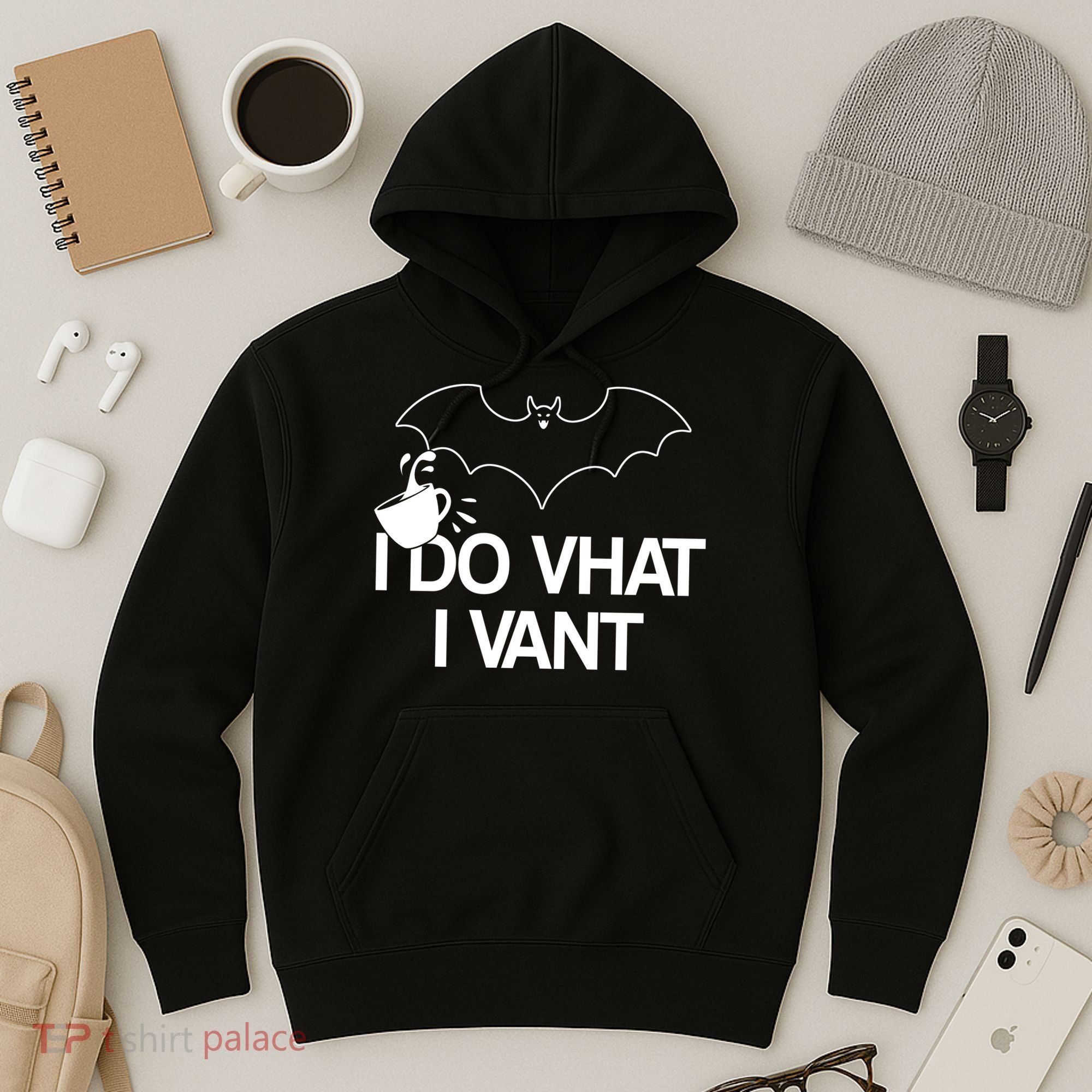 I Do What I Vant (Want) Funny Bat Vampire Hoodie