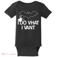 I Do What I Vant (Want) Funny Bat Vampire Baby Bodysuit thumb 0