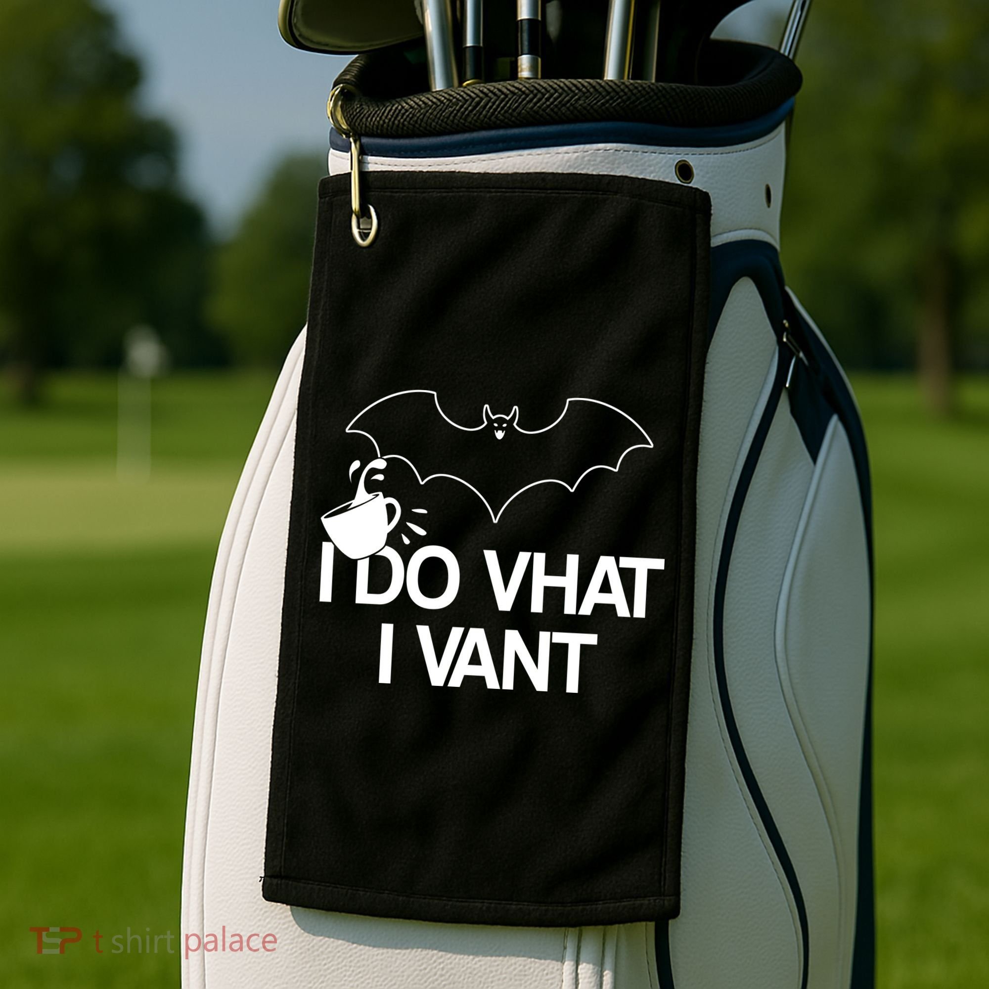 I Do What I Vant (Want) Funny Bat Vampire Golf Towel